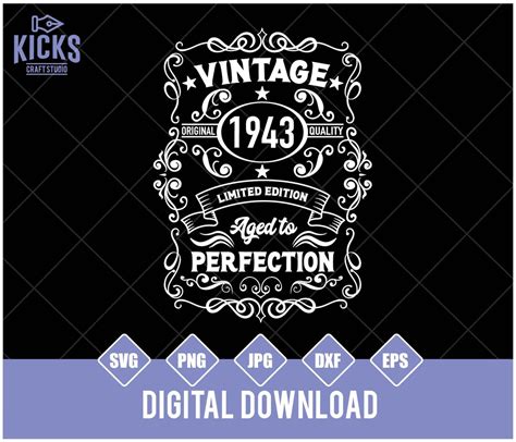 80th Birthday Svg 80th Birthday Shirt Vintage 1943 Svg 1943 Aged To Perfection Aged To