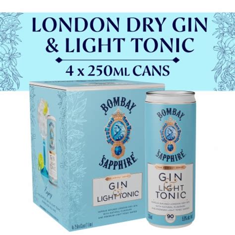 Bombay Ready-to-Drink Light Gin and Tonic Cocktail, 4 cans / 250 ml - QFC