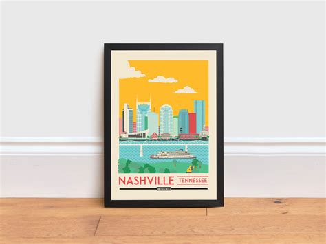 Nashville Print Tennessee Poster Travel Poster Etsy España