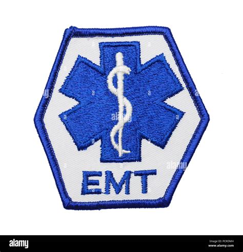 Medical EMT Uniform Patch Isolated on a White Background Stock Photo - Alamy