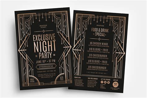 Art Deco Flyer Templates - PSD, Ai & Vector - BrandPacks