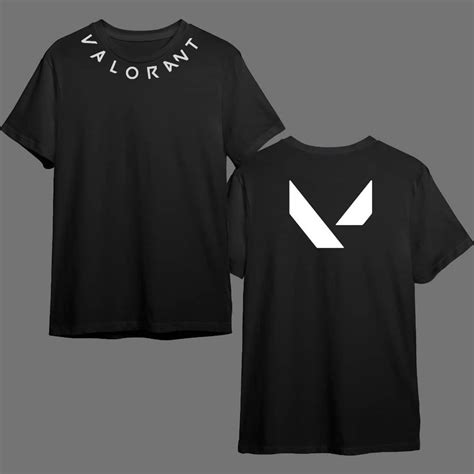 Valorant T Shirt Cotton Round Neck Black 2 Shopee Malaysia