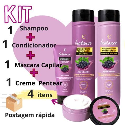 Kit Shampoo Condicionador M Scara Creme Pentear A A Bambu Eudora