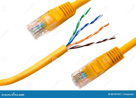 Twisted Pair-a Cable That Is Used For Mounting Rj-45 Networks Stock ...