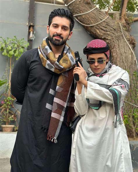 Here Are Amar Khan And Muneeb Butt BTS Pictures From Upcoming Drama Serial