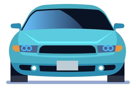 Premium Vector Blue Car Front View City Road Sedan