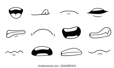 Cartoon Mouth Smile Happy Sad Expression Stock Vector (Royalty Free ...