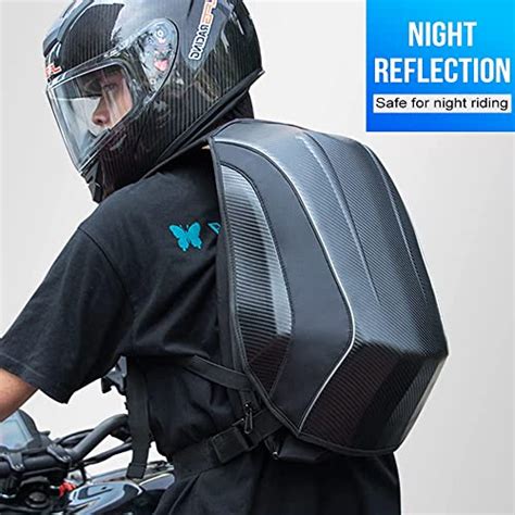 Motorcycle Backpack Waterproof Bag Hard Shell Backpack Carbon Fiber Motorbike