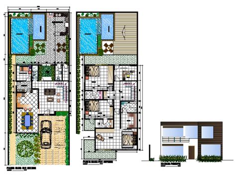 Vivienda Unifamiliar De Dos Niveles En Autocad Cad Kb