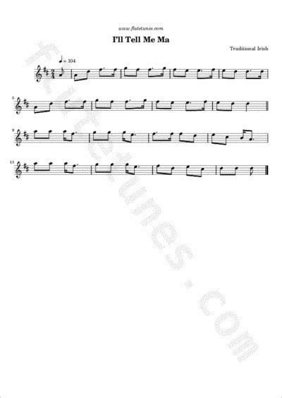 Ill Tell Me Ma Trad Irish Free Flute Sheet Music