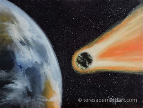 Asteroid Collision Course - Teresa Bernard Oil Paintings