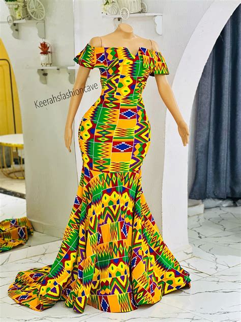 Dashiki Dress African Print Women Kente Dress Ghana Clothing Ankara