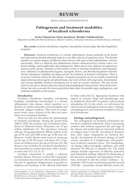 (PDF) Pathogenesis and treatment modalities of localized scleroderma