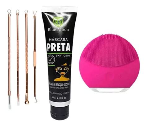 Kit De Limpieza Facial Con Extractor Esponja Y M Scara Negra Ml