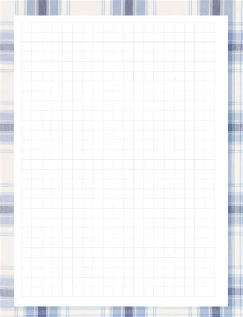 A Blue And White Checkered Paper On Top Of A Plaid Tablecloth With An