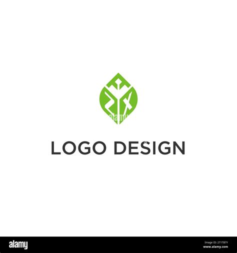 ZX Monogram With Leaf Logo Design Ideas Creative Initial Letter Logo