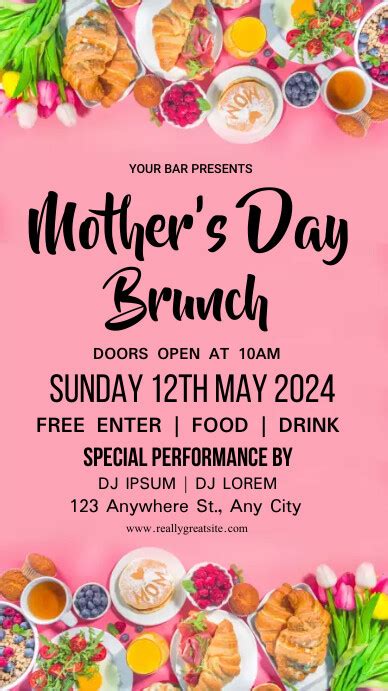 Mothers Day Brunch Invitation Template Postermywall