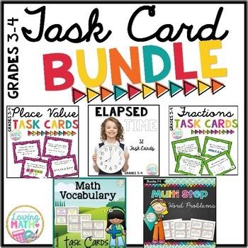 Math Task Card BUNDLE Grades 3 4 By Loving Math TPT