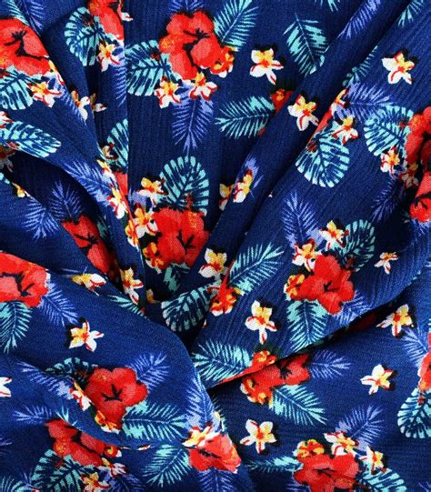 Viscose Flower Print Hightwist Fabric Fc Oa Dinesh Exports