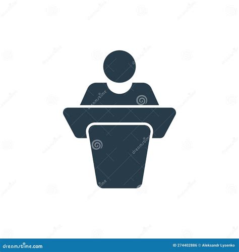 Speaker Icon In Flat Style Conference Podium Vector Illustration On