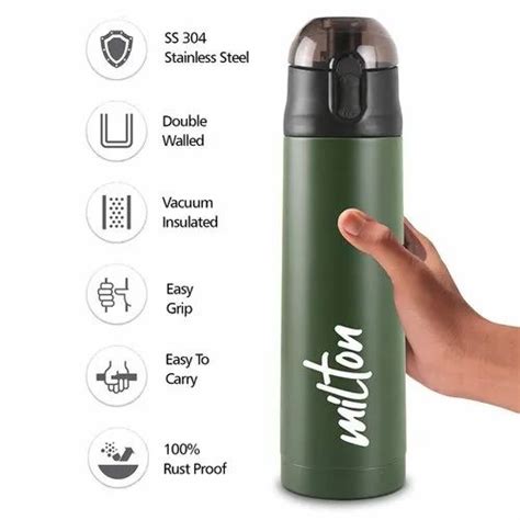 Standard Stainless Steel Milton New Crown Thermosteel Hot Or Cold Water Bottle Sipper Rs 620