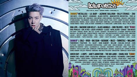 Bts J Hope Announced To Lead Popular Us Music Festival Lollapalooza