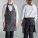 Choice Black And White Chalk Stripe Poly Cotton Adjustable Bib Apron