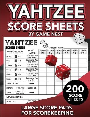 Yahtzee Score Sheets 200 Large Score Pads For Scorekeeping 8 5 X 11