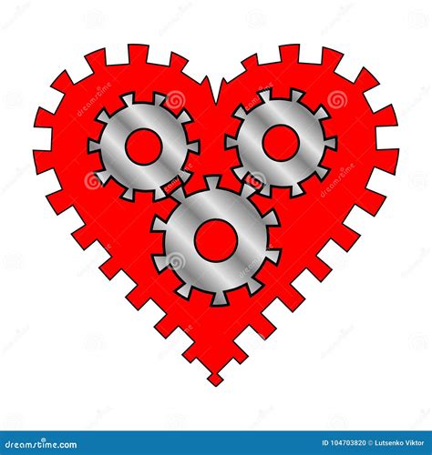 Heart With Gears Stock Illustration Illustration Of Factory