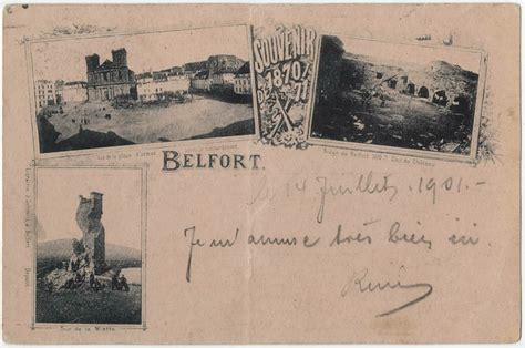 Belfort Belfort souvenir de 1870 71 mosaïque de 3 vues vue de la