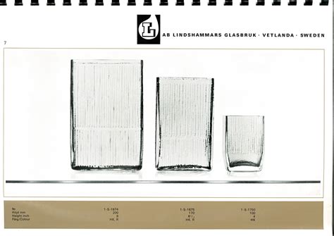 Lindshammar S Swedish Glass Catalogue Page Glass Encyclopaedia