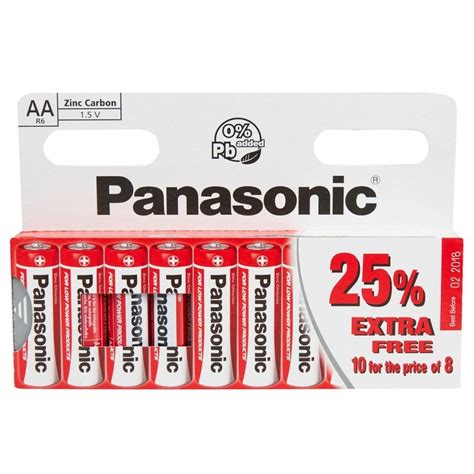 Panasonic AA Zinc Carbon Batteries 1 5V Pack Of 10 SaveDirect