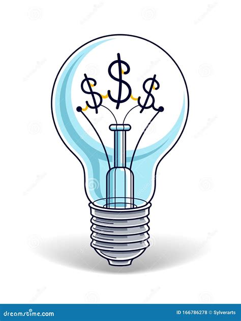 Light Bulb Concept With Dollar Sign Instead Of Tungsten Wire Financial