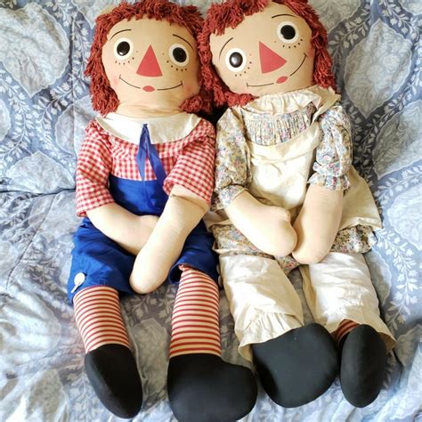 Vtg Raggedy Ann And Andy Dolls Rare Large Annabelle Euc Life Sized