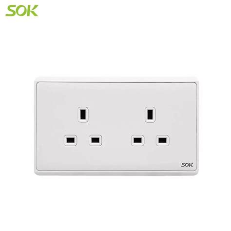 13a 250v Bs Socket Outlets 2 Gang White