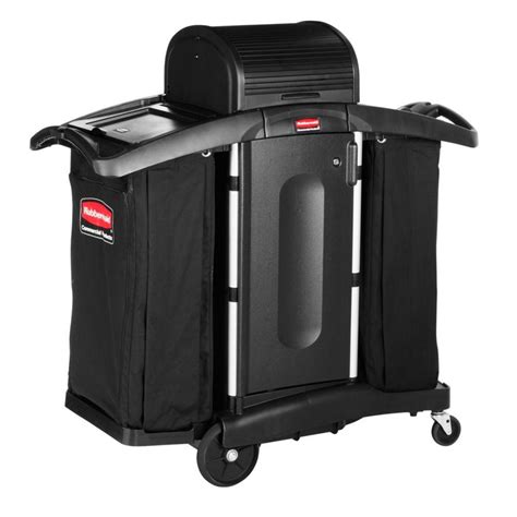 Rubbermaid High Security Housekeeping Cart - FG9T7800BLA - Rubbermaid ...