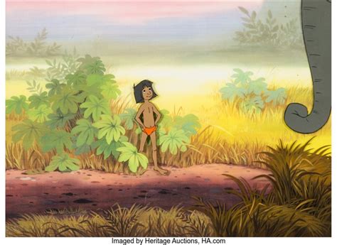 The Jungle Book Mowgli And Elephant Production Cel Walt Disney By