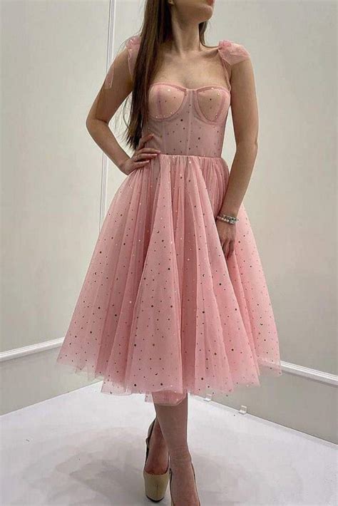 Princess Pink Tulle Short Prom Dress Shiny Pink Homecoming Dress Sho Abcprom