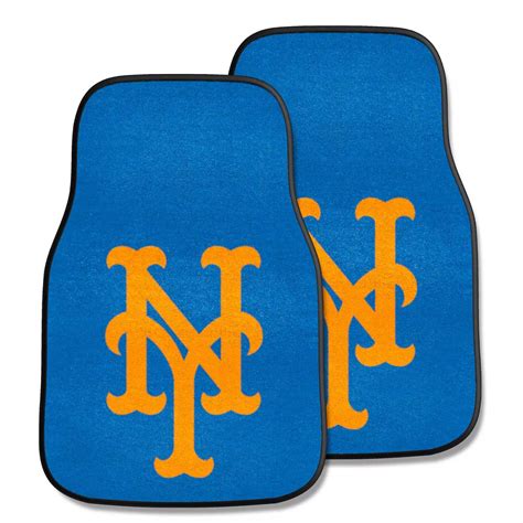 Challenger Carpet Front Floor Mats With New York Mets Logo Blue