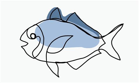 Doodle Freehand Sketch Continuous Drawing Of Fish Vector Art