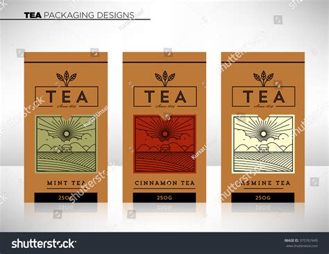 Trendy Vector Tea Packaging Template Stock Vector Royalty Free