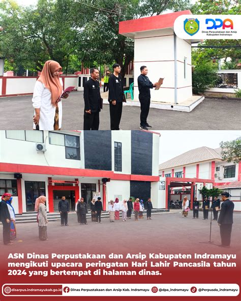 Asn Dinas Perpustakaan Dan Arsip Kabupaten Indramayu Mengikuti Upacara