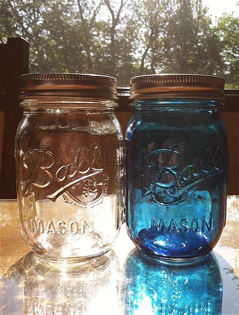 My Tinted Mason Jar Using Only Food Coloring Mod Podge Water And A