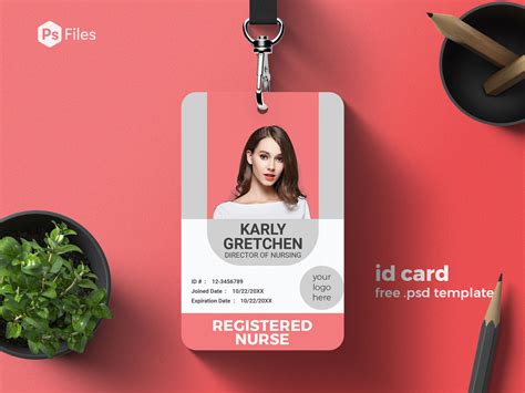 Free Hospital Nurse Identity Card Design Psd Template Psfiles