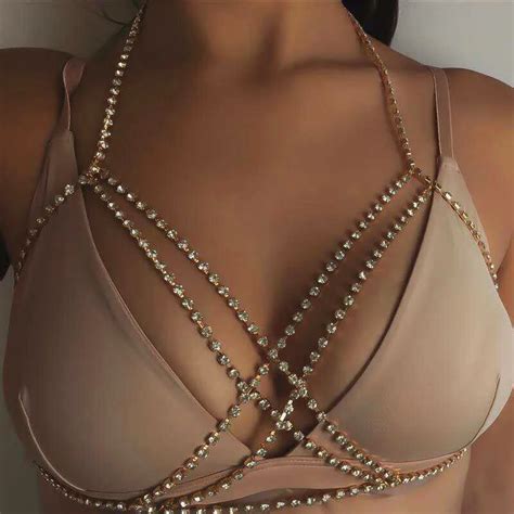 Aliexpress Buy Bling Rhinestone Choker Necklace Rhinestone Bikini