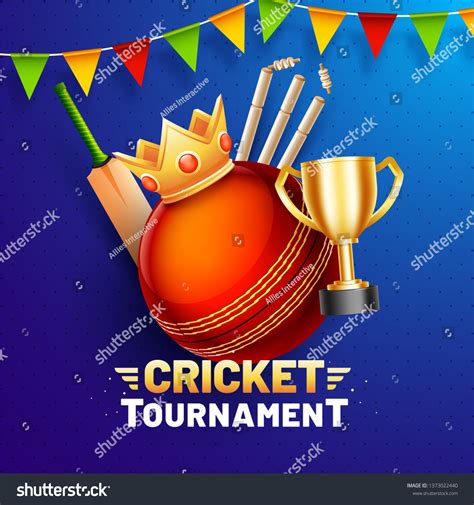 Cricket Tournament Poster Template Design Illustration Stock Vector ...