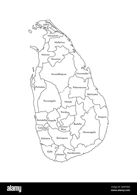 Vector Isolated Illustration Of Simplified Administrative Map Of Sri