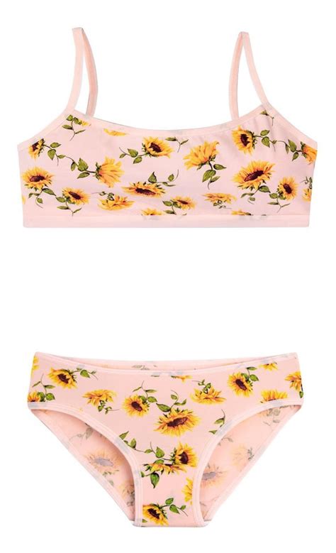 Kit 3 Conjunto Lingerie Menina Criança Sutia E Calcinha Top MercadoLivre