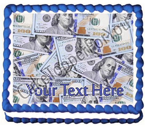 100 Dollar Bills C Edible Cake Or Cupcake Topper Etsy