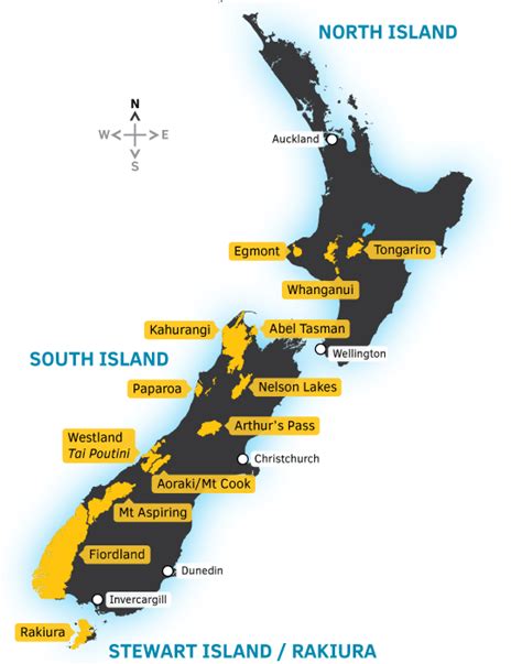 √ New Zealand National Parks Map